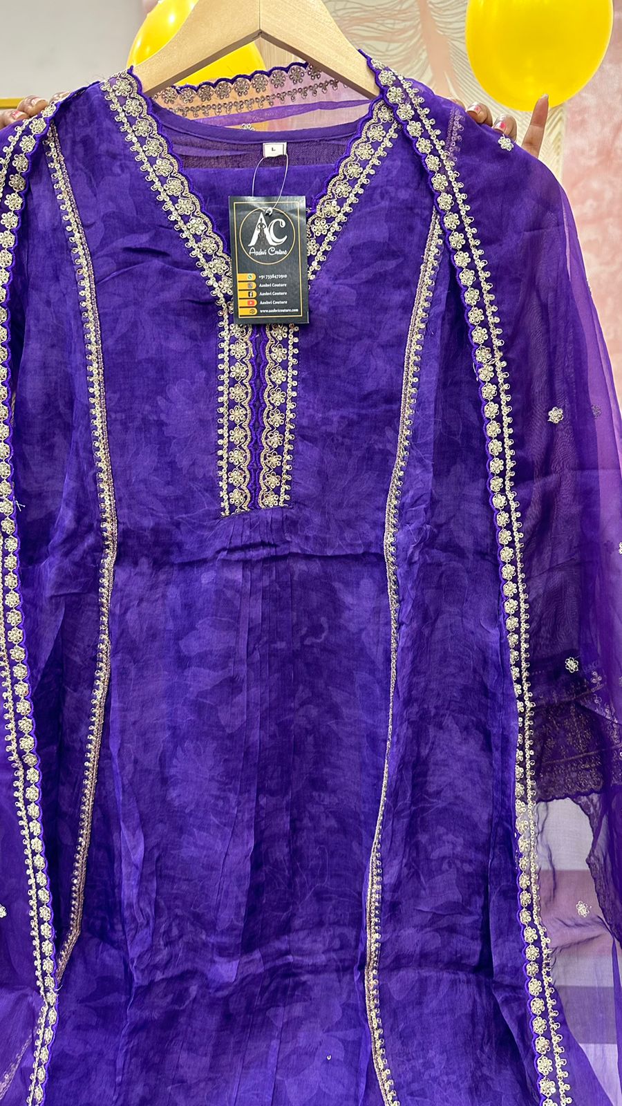 Pure orgenza Anarkali suit set