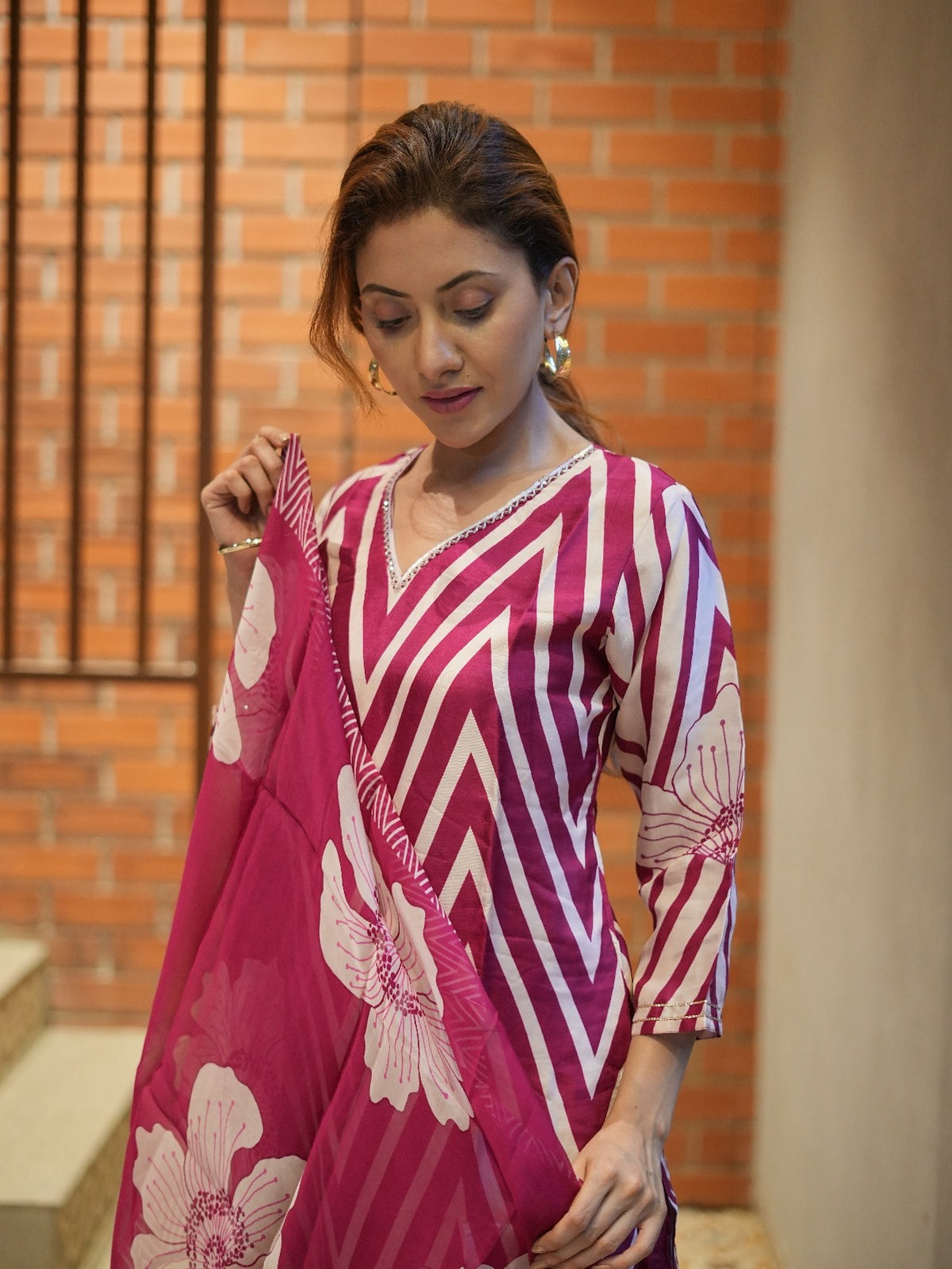 Beautiful pure muslin silk lining suit set