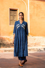 Cotton V neck alia cut kurta pant