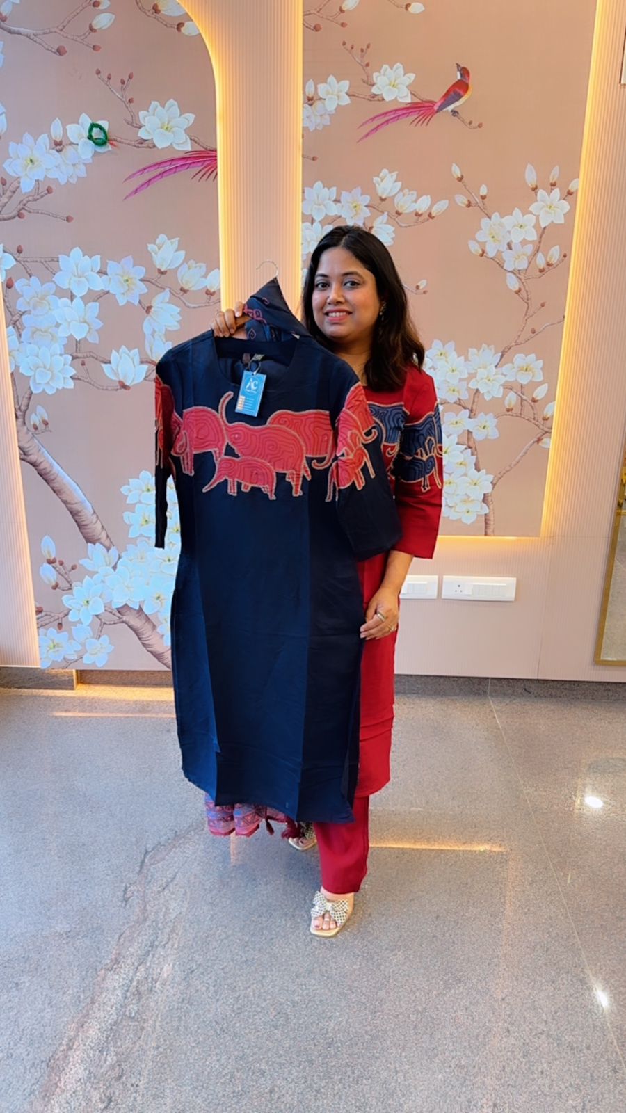 Pretty muslin suit set in blue