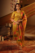 Pretty shimmer tissue suit set in yellow