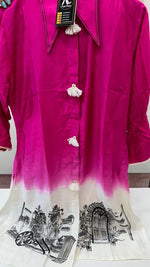 Pure muslin silk brush painted Co ord set