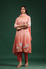 Pretty crushed shimmer tissue applique suit set