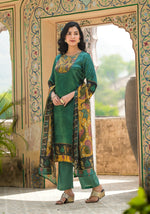 Premium gaji silk kalamkari suit set