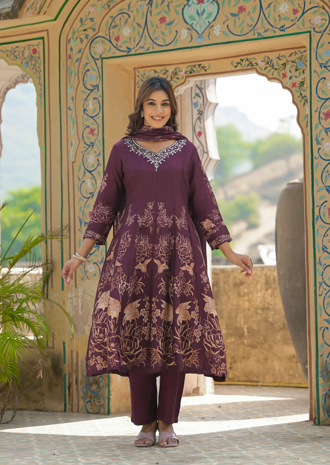 Premium dola silk digital printed suit set