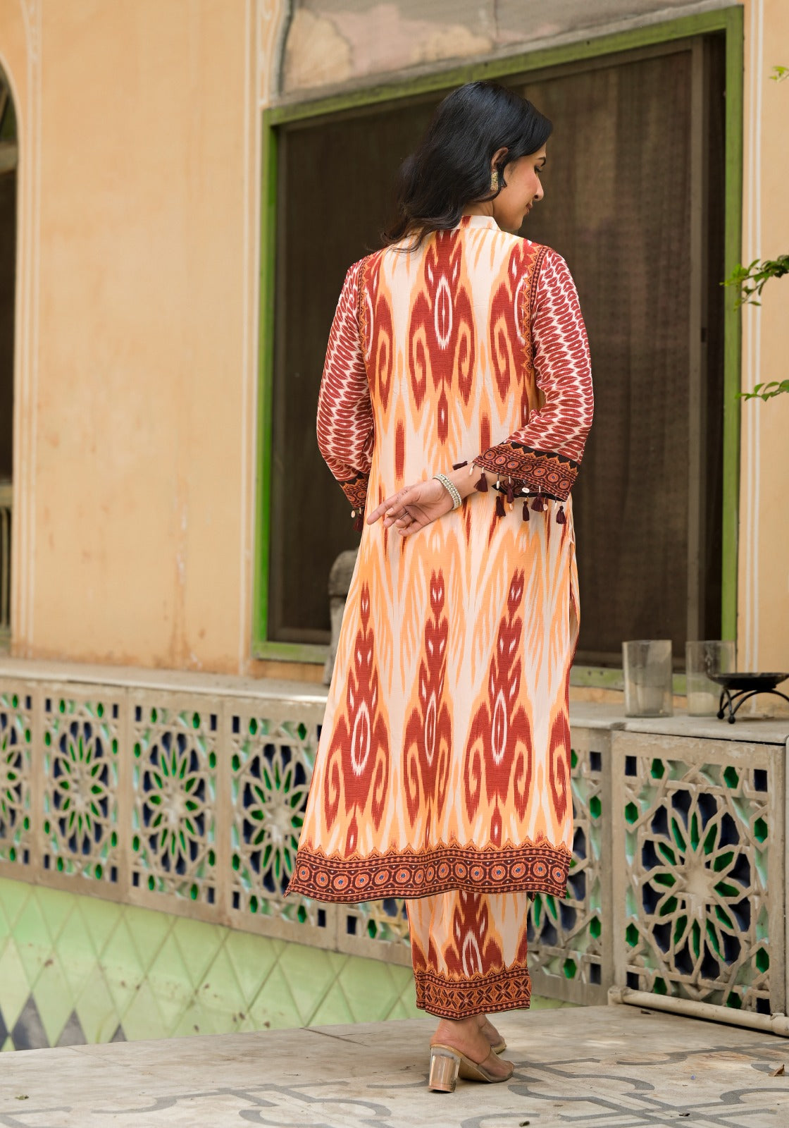 Wow crepe Ikkat Co ord set