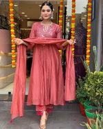 Pretty mul chanderi lining suit set