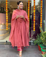 Pretty mul chanderi lining suit set