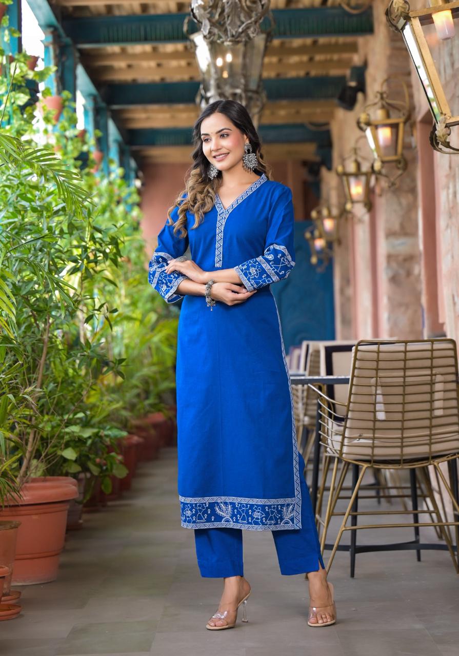 Gorgeous cotton Worli art cotton kurta pant