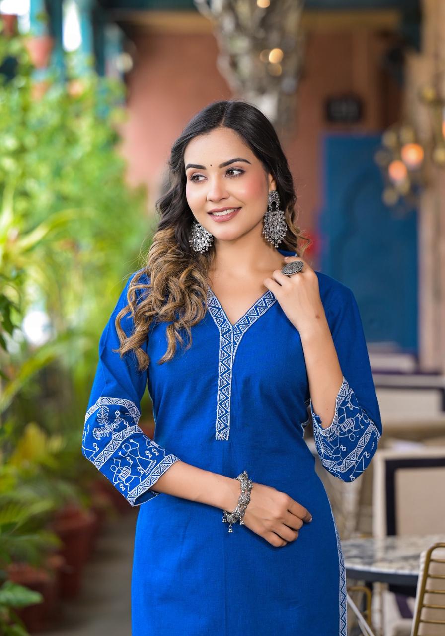 Gorgeous cotton Worli art cotton kurta pant