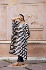 Pure muslin silk digital printed kaftan