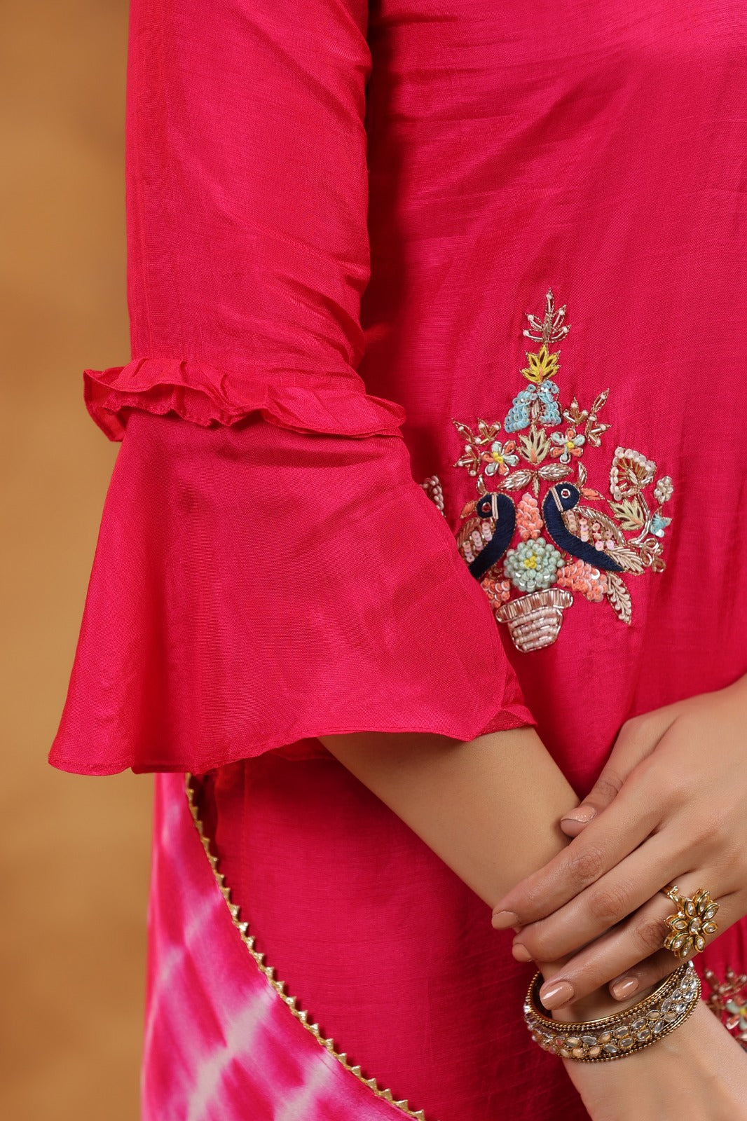 Heavy dola silk fully embellished suit set