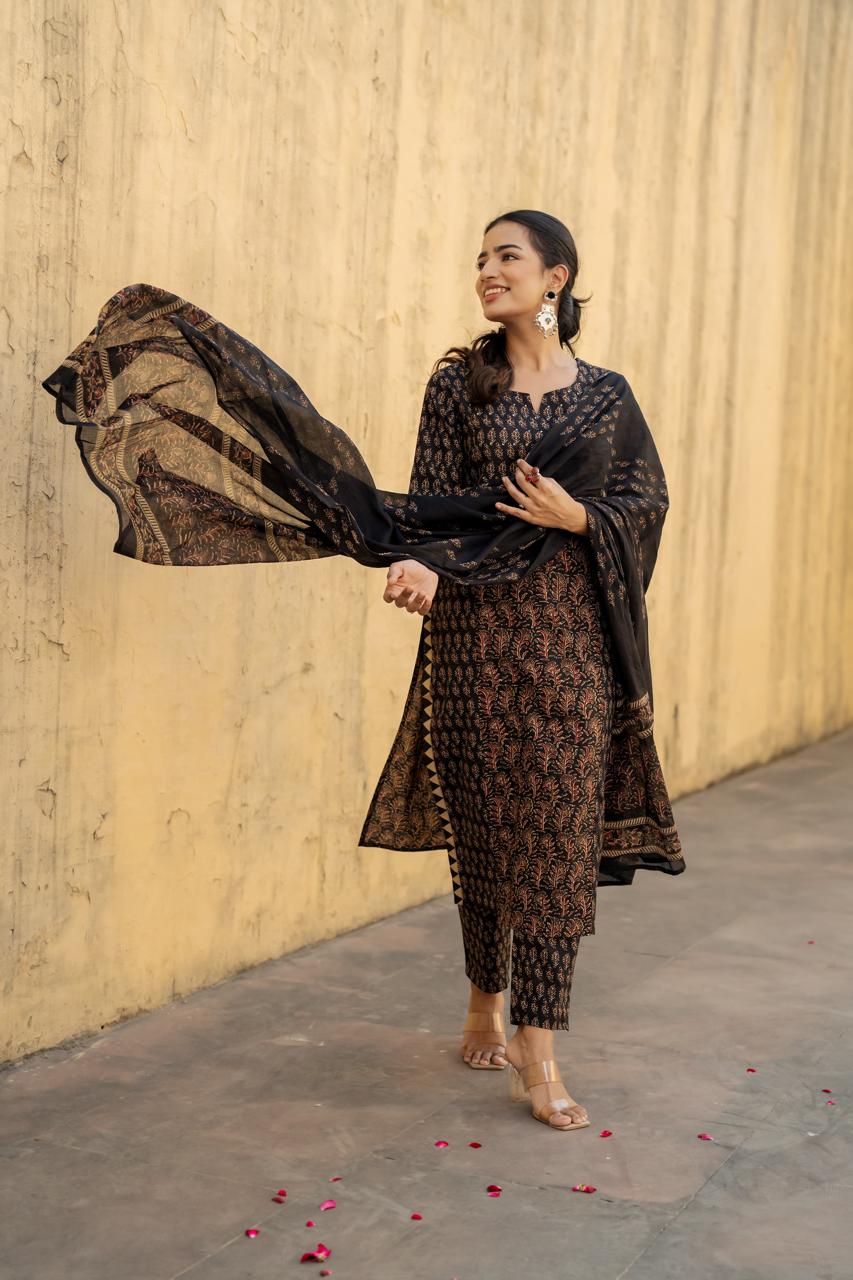 Pretty ajrakh cotton full suit