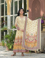 Pretty muslin silk Anarkali suit set