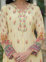 Pretty muslin silk Anarkali suit set