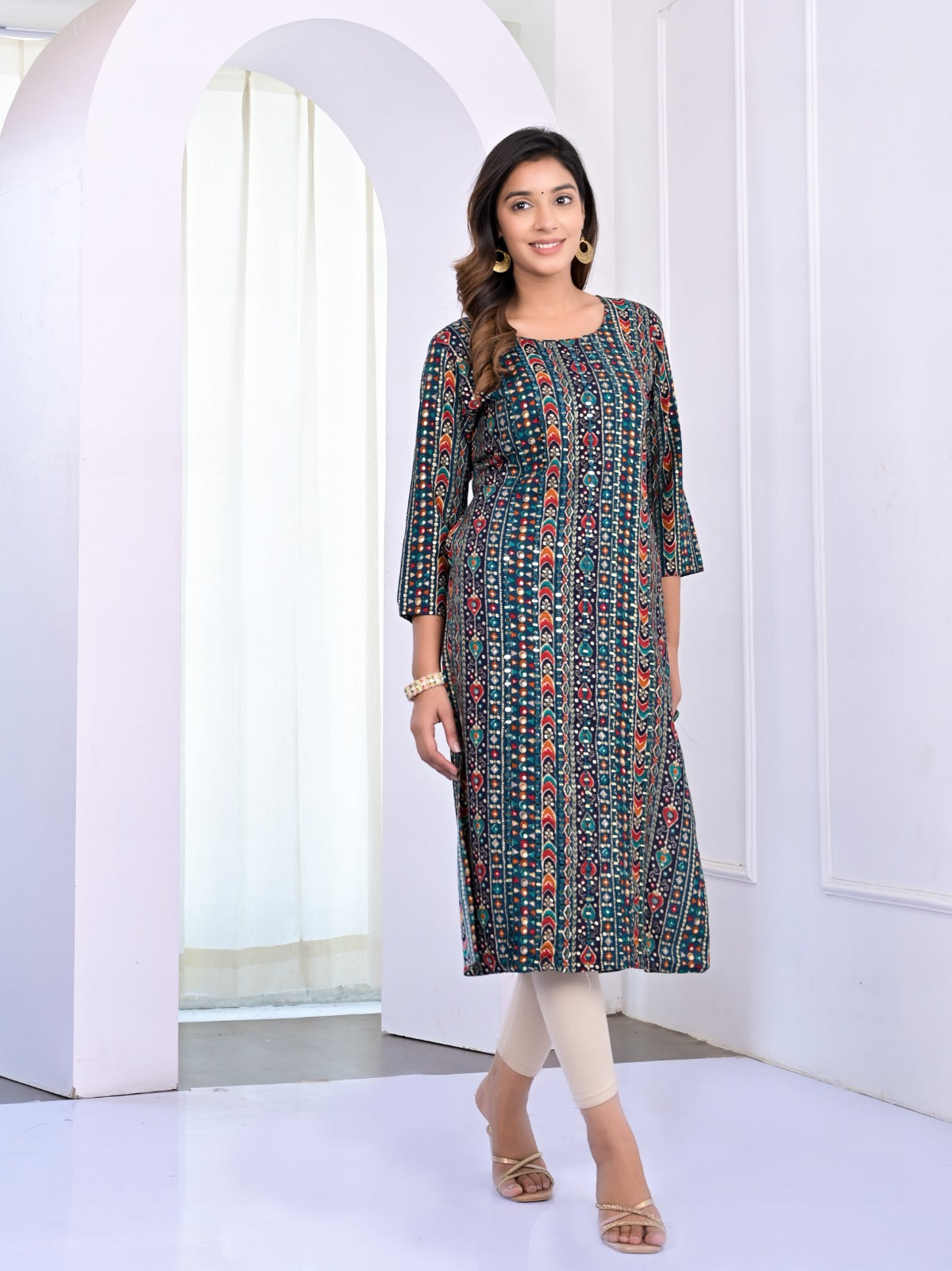 Premium rayon embellished kurta