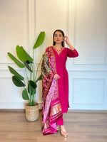 Premium dola silk suit set paired with gaji dupatta
