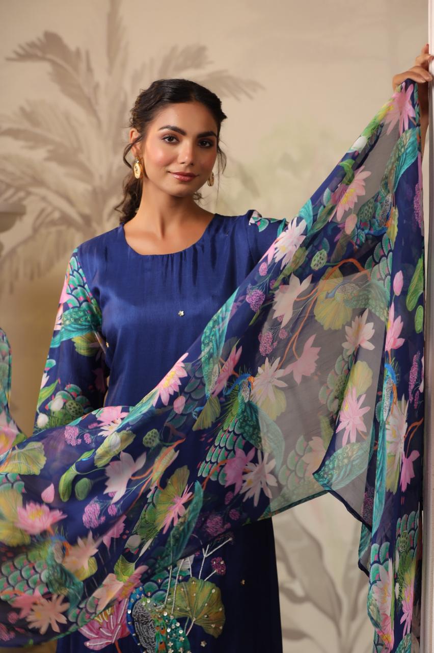 Bestselling is restocked ! Pretty silk pearl embellished suit set