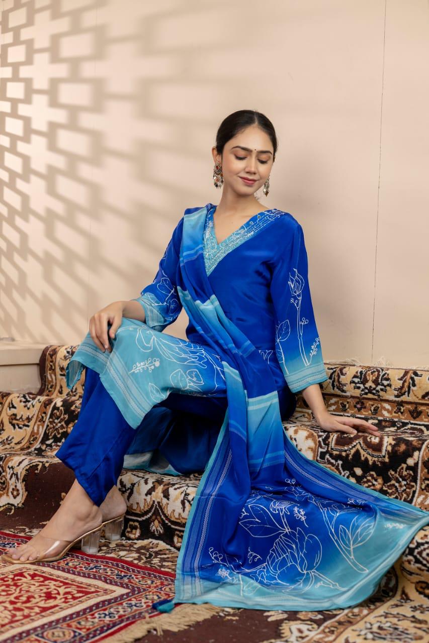 Restocked !! Pure crepe lining suit set !!