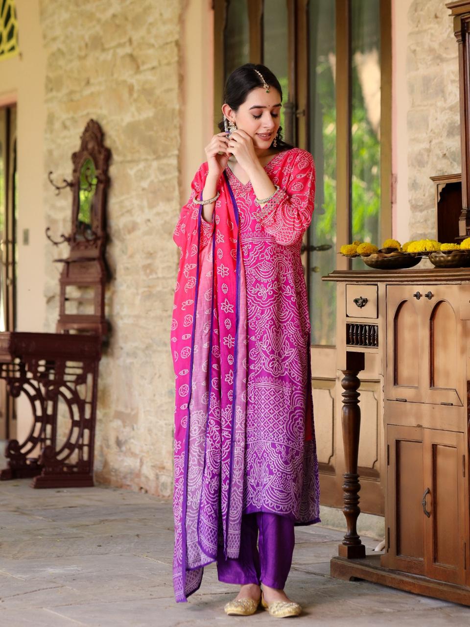 Pure muslin silk suit set