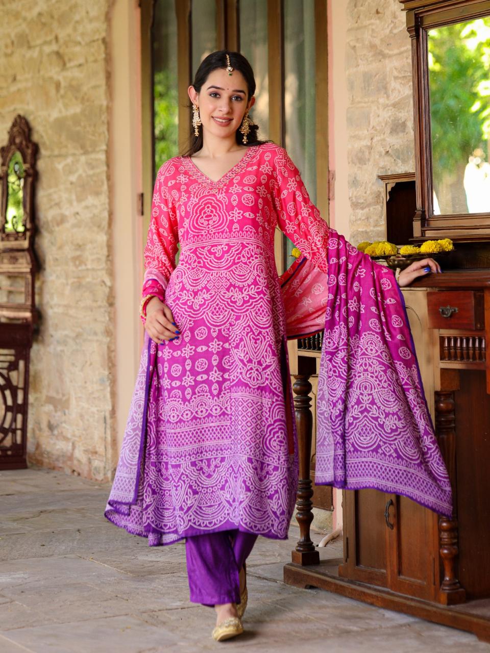 Pure muslin silk suit set