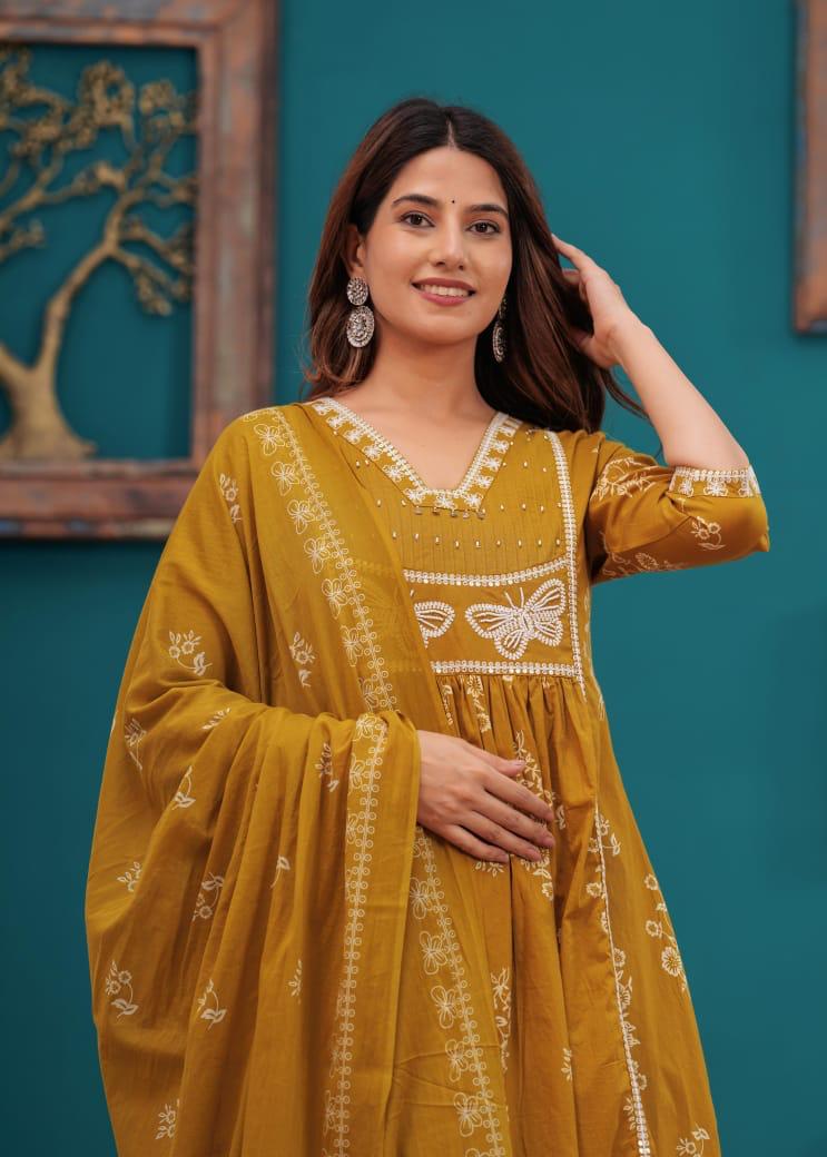 Pretty cotton designer suit set