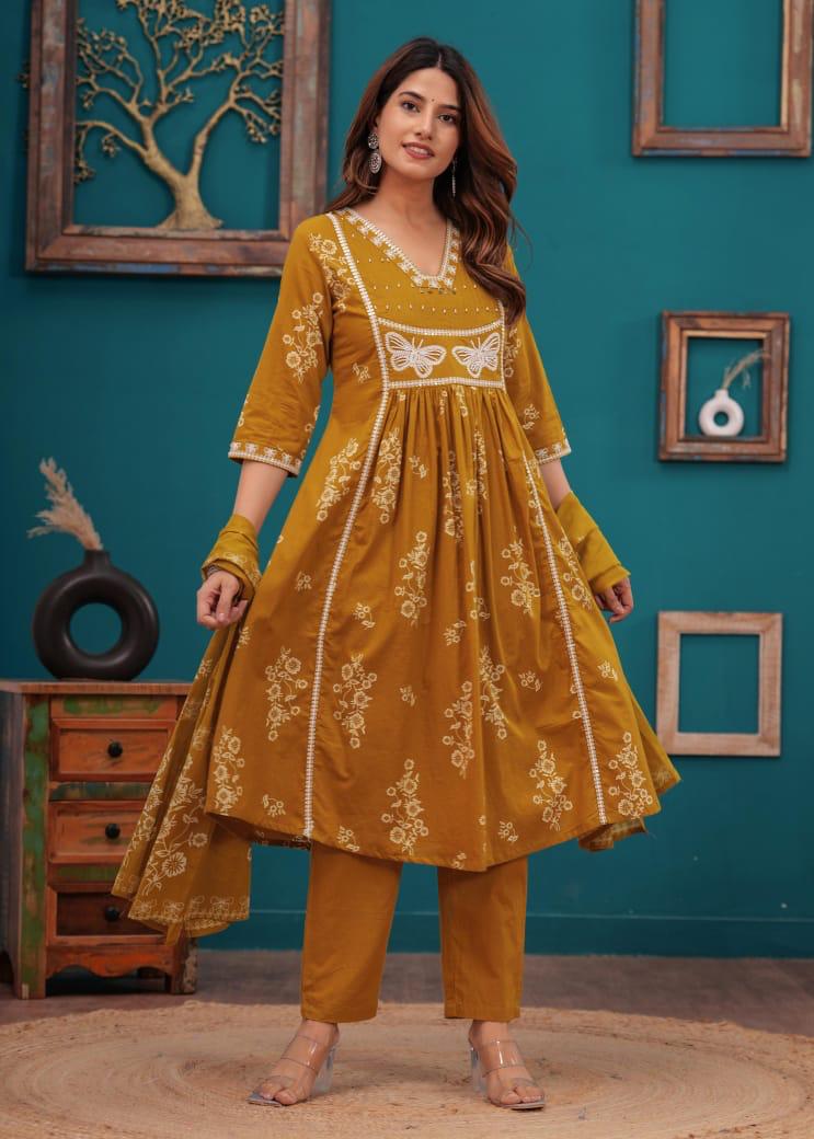 Pretty cotton designer suit set