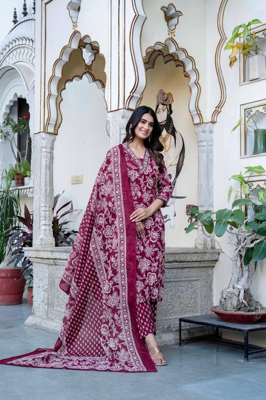 Pretty cotton full suit set