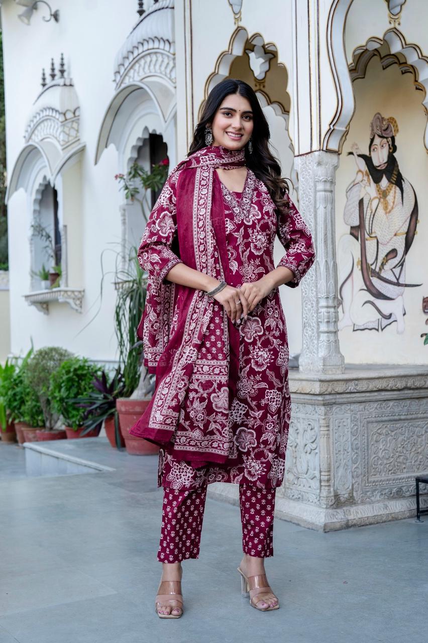 Pretty cotton full suit set