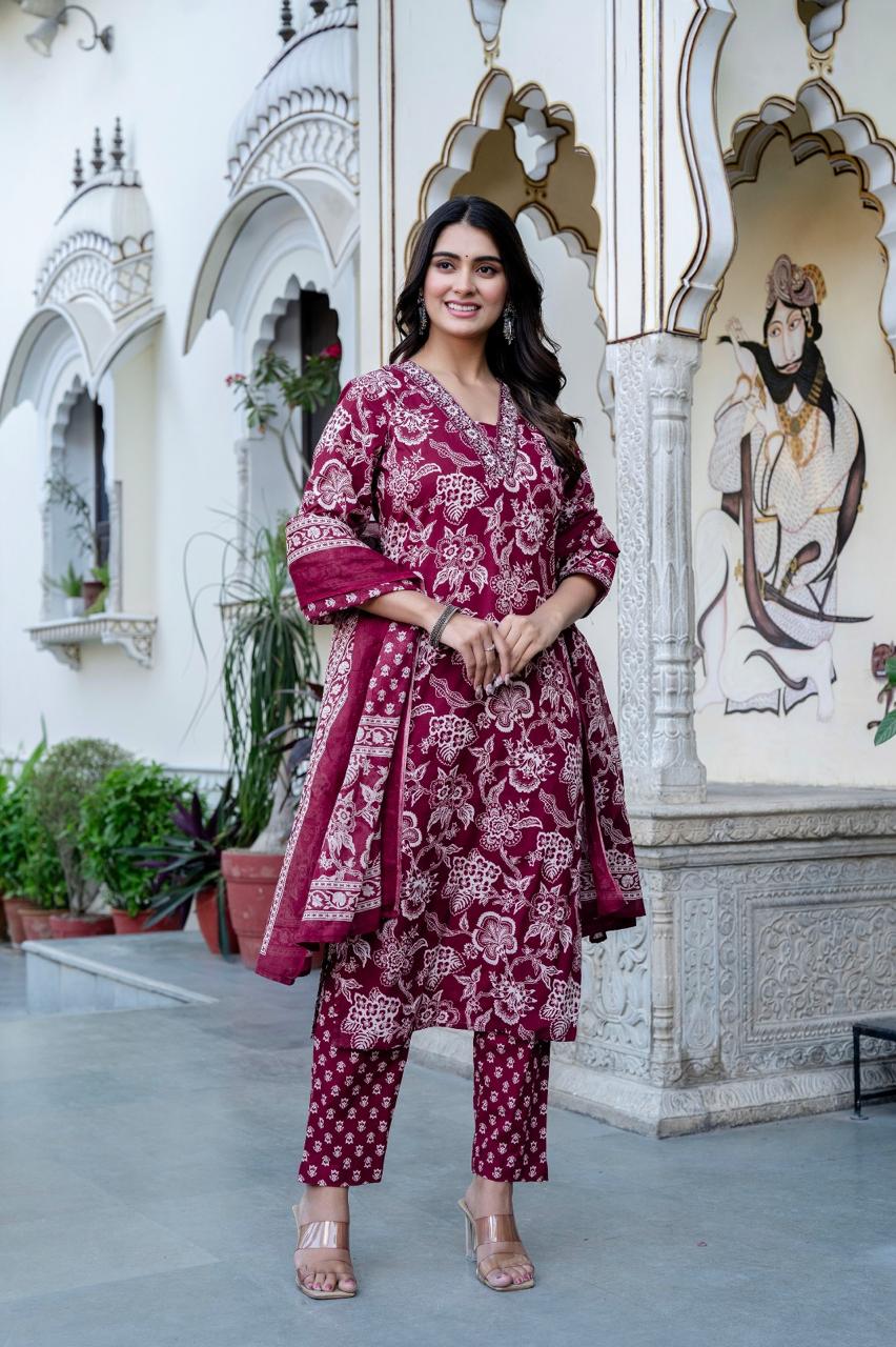 Pretty cotton full suit set