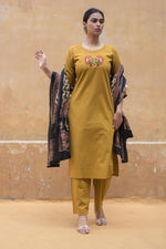 Pretty cotton embroidered full suit set