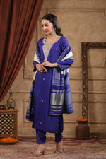 Dola silk Zari detailing full suit set