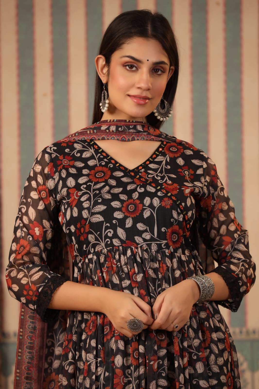 Pretty shiffon Anarkali suit set