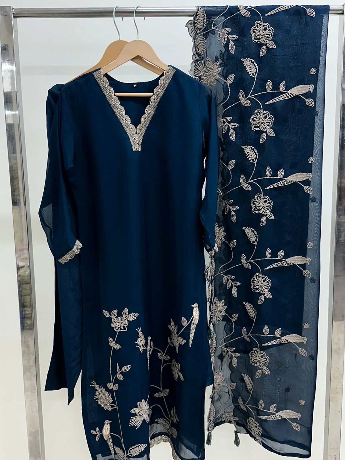 Pretty orgena fully embroidered suit set