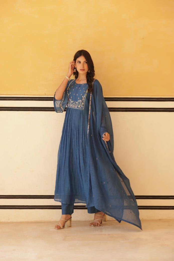 Pretty Mul chanderi designer suit set