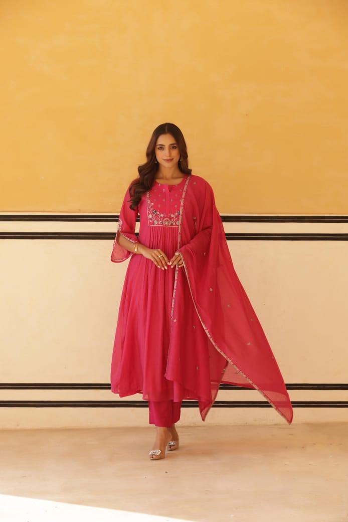 Pretty Mul chanderi designer suit set
