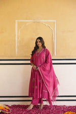 Restocked !! Fully embroidered mul chanderi suit set !!