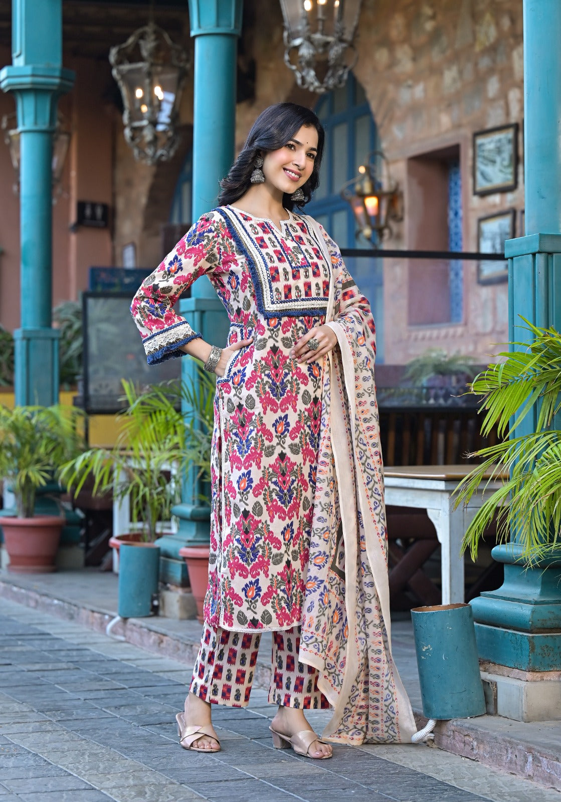 Pretty cotton designer pocket suit set