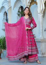 Pure cotton Anarkali suit set