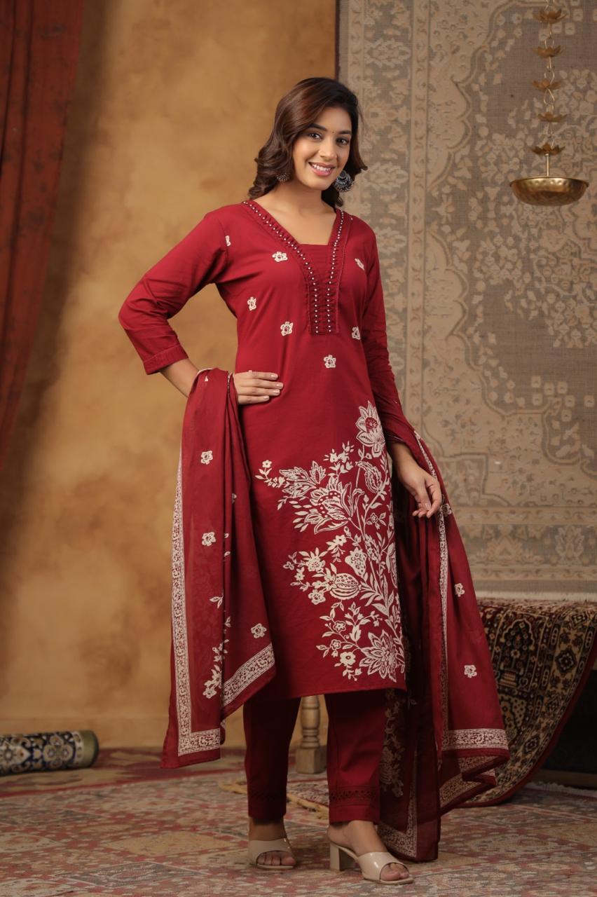 Pure cotton digital printed suit set