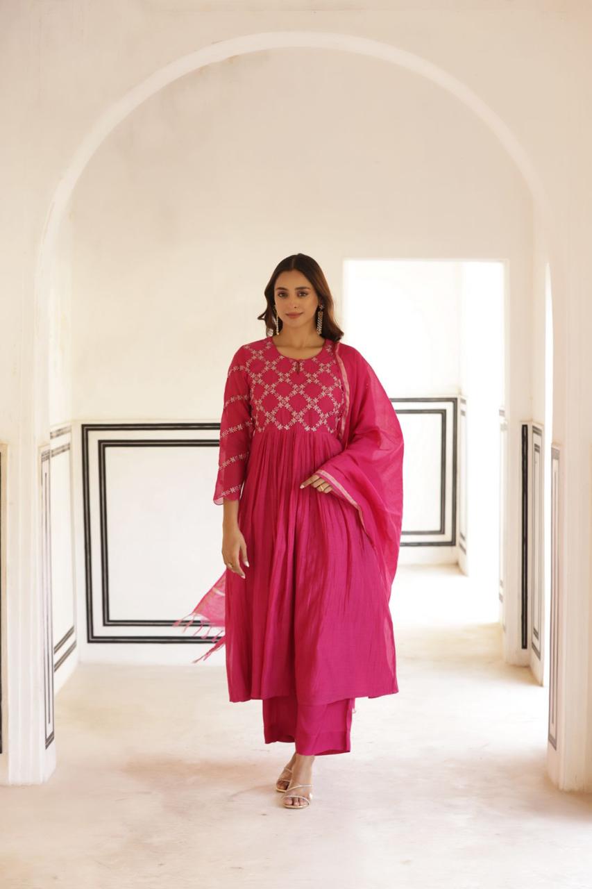 Pretty Mul chanderi lining suit set