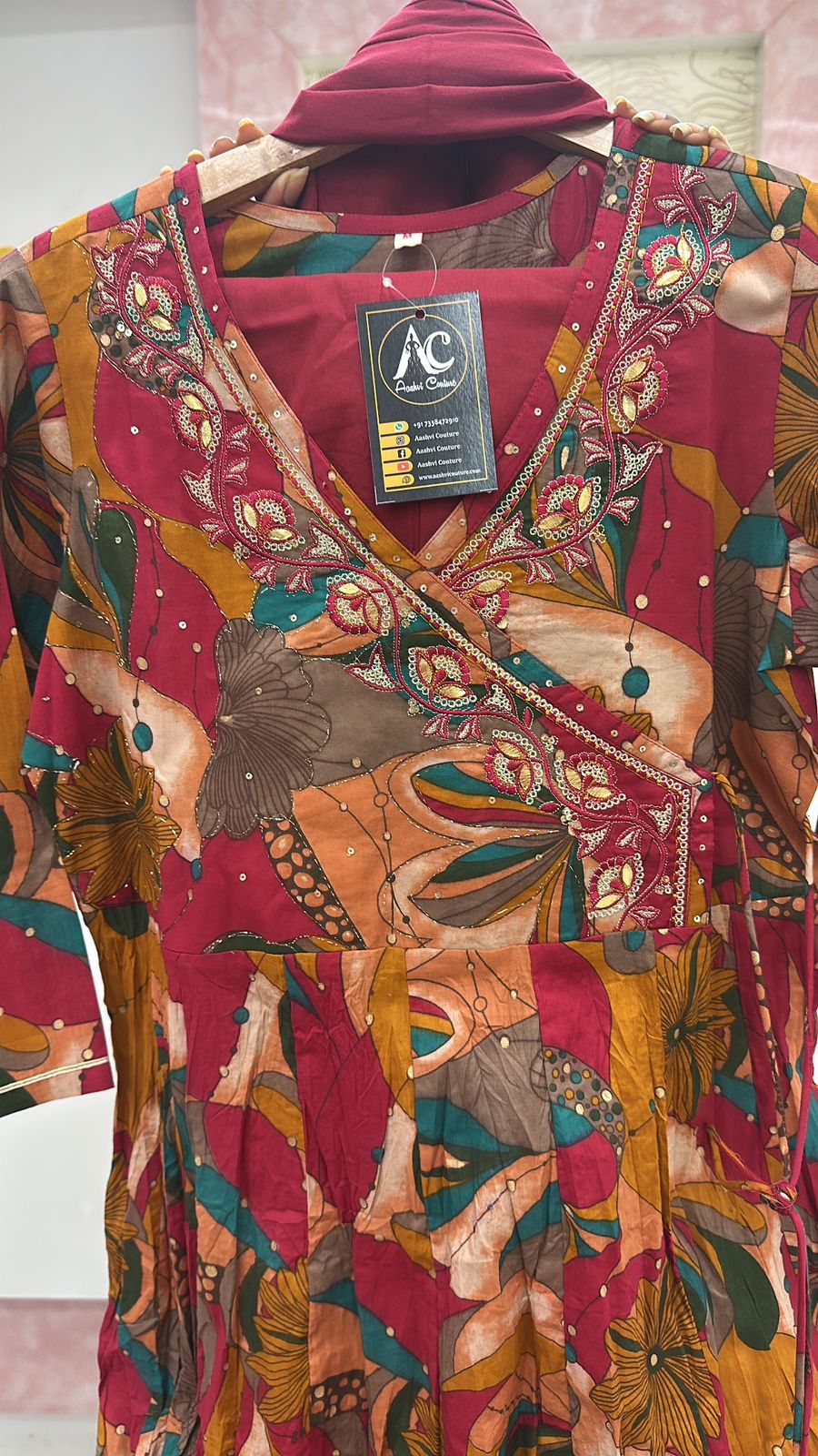 Pure cotton angrakha suit set