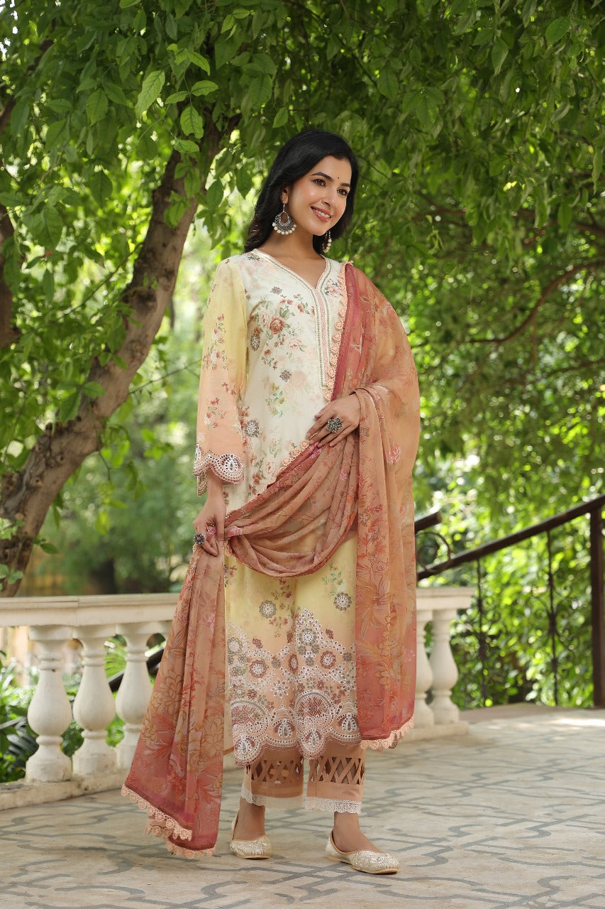 Premium digital printed shifli hand work