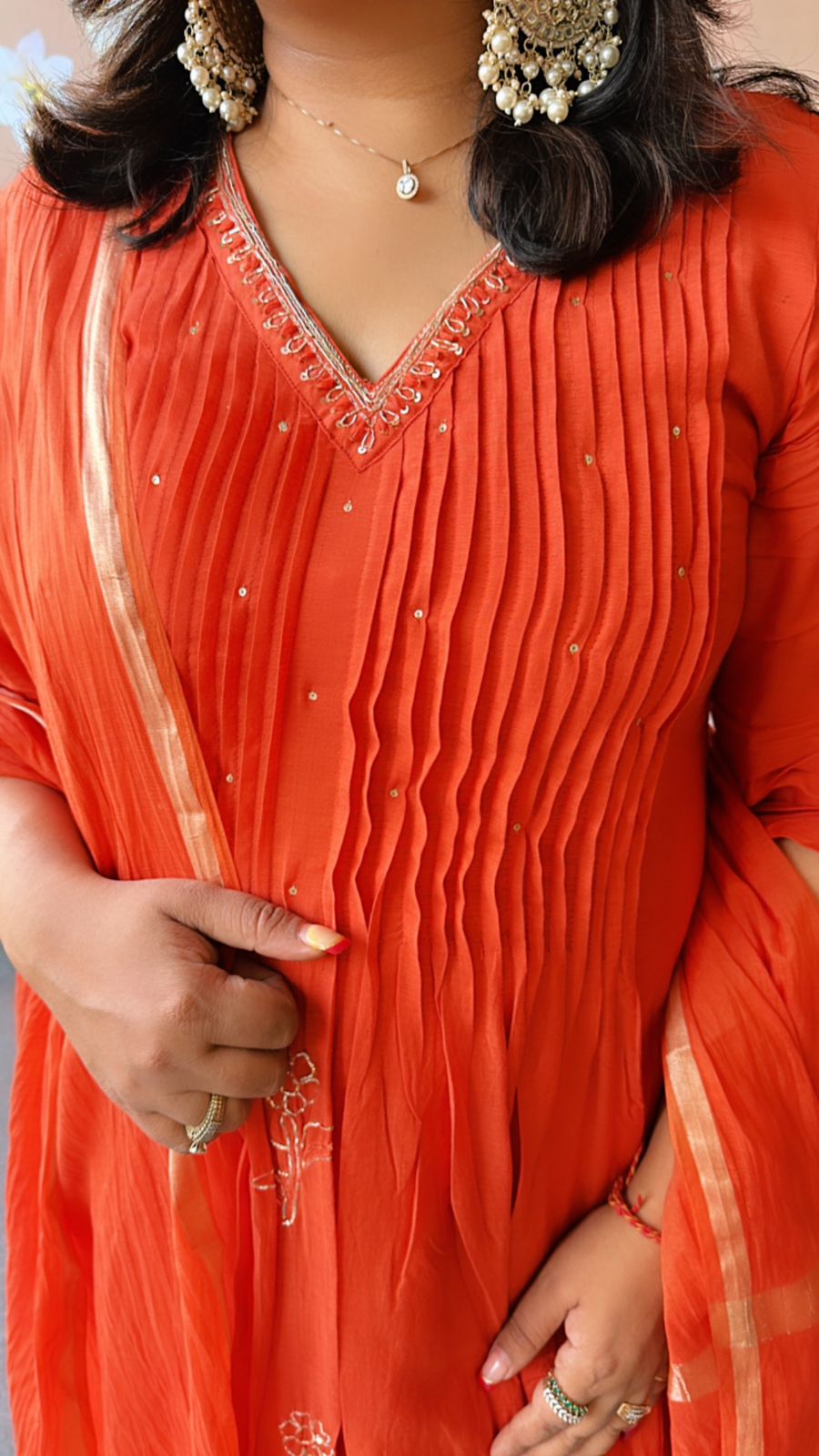 Pretty Mul Chanderi with gold Zari work