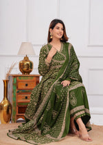 Wow cotton anaraki suit set paired with cotton dupatta