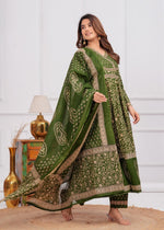 Wow cotton anaraki suit set paired with cotton dupatta