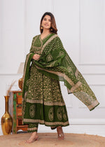 Wow cotton anaraki suit set paired with cotton dupatta