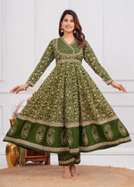 Wow cotton anaraki suit set paired with cotton dupatta