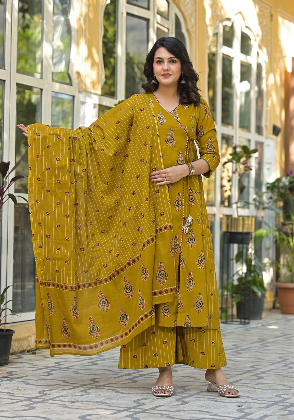 Premium cotton angrakha suit set