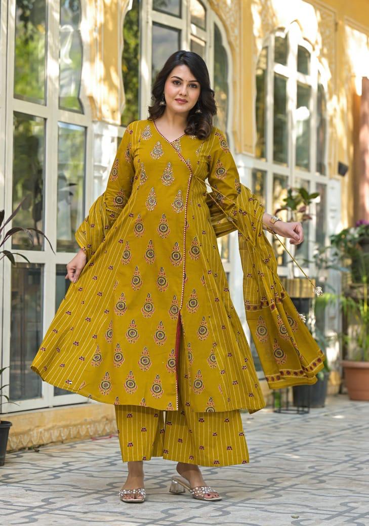 Premium cotton angrakha suit set